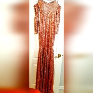Prom/formal dress size XS, rose gold sequin mermaid.
